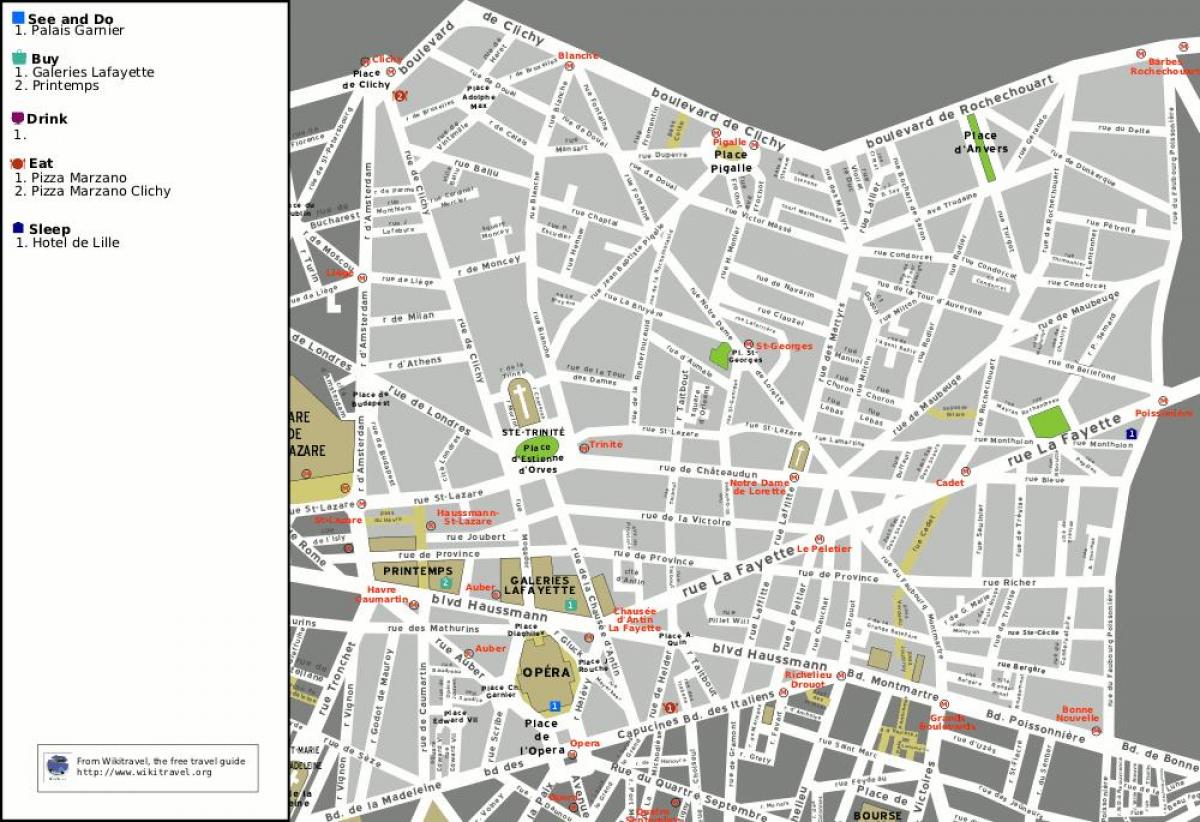 Mapa da ópera de Paris