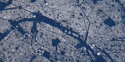 O mapa de Paris satélite 