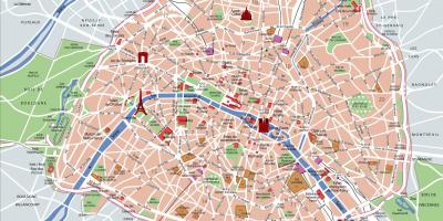 Paris top atracções turísticas mapa