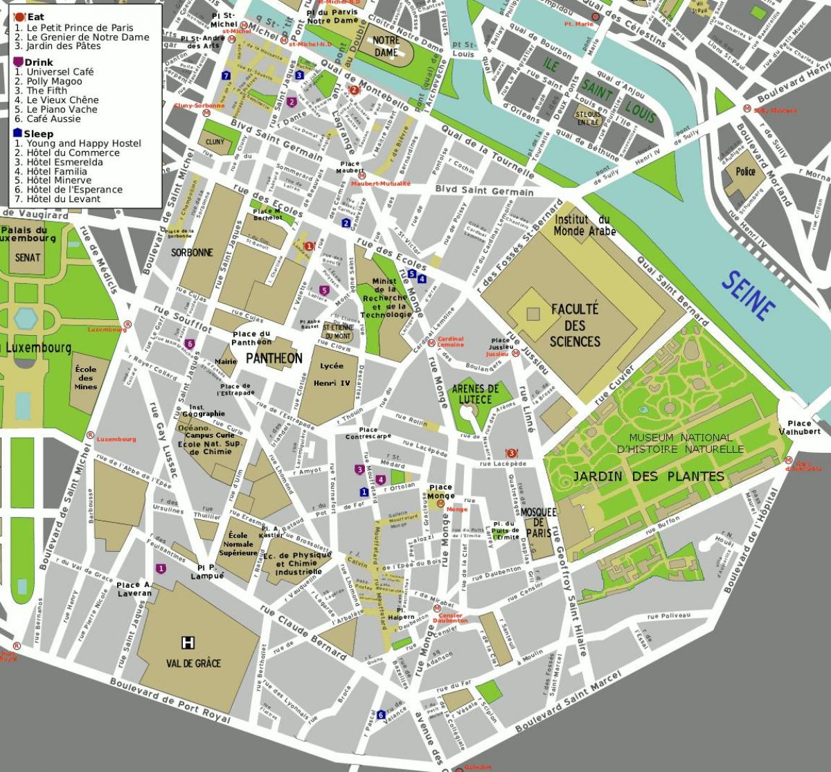 mapa do 5º arrondissement de Paris