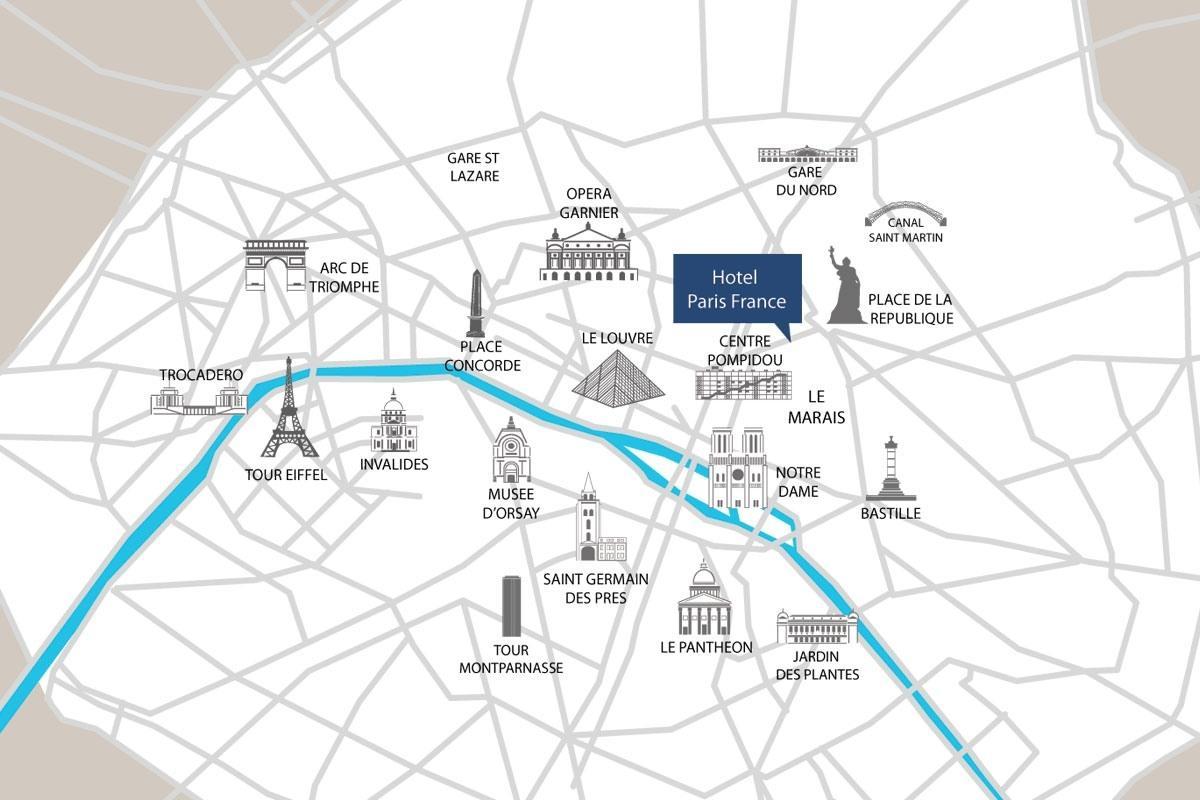 Paris notre dame mapa