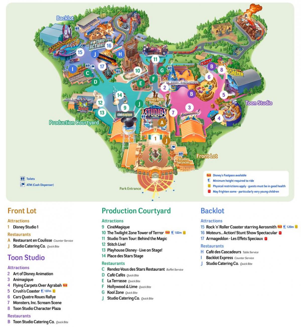 o parque temático disneyland mapa