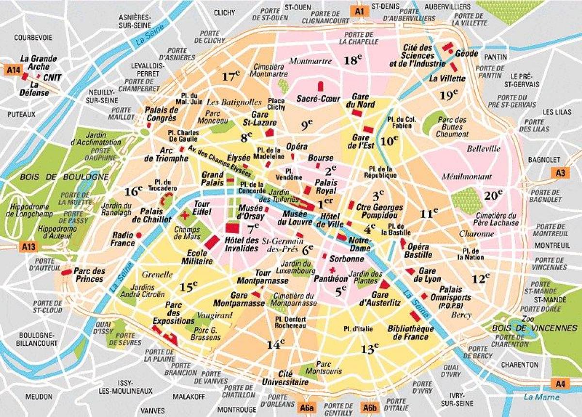 arrondissement mapa de Paris, França
