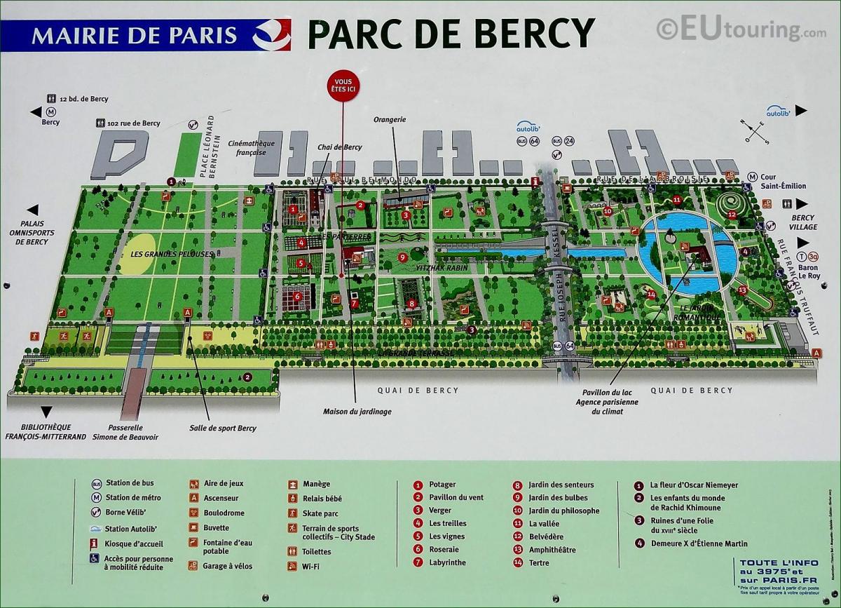 Mapa de bercy em Paris 