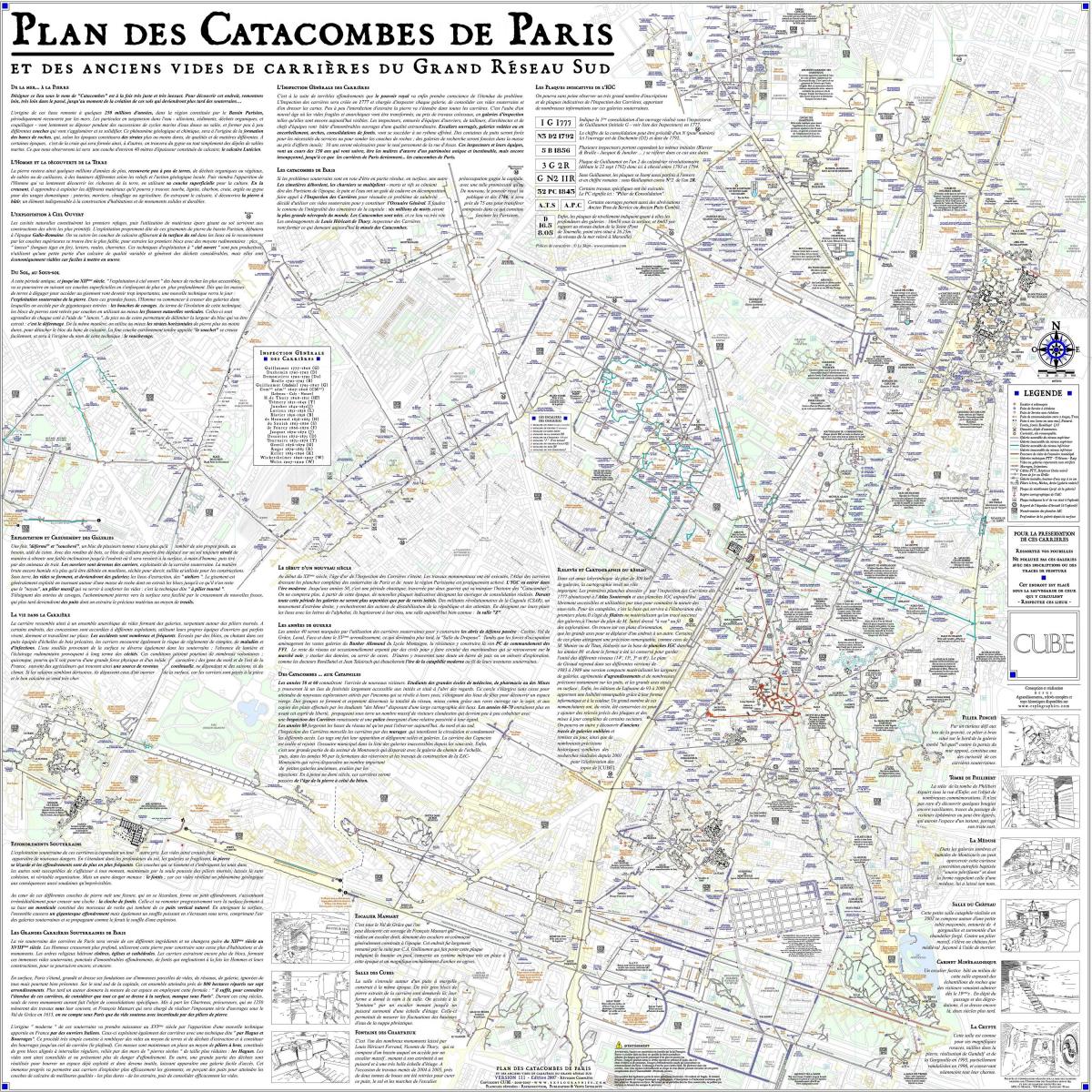 O mapa de Paris catacombs