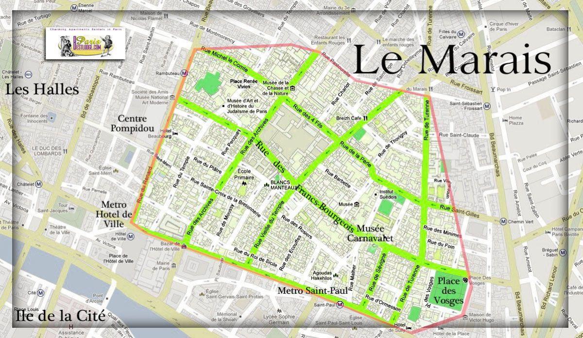 mapa de Paris marais