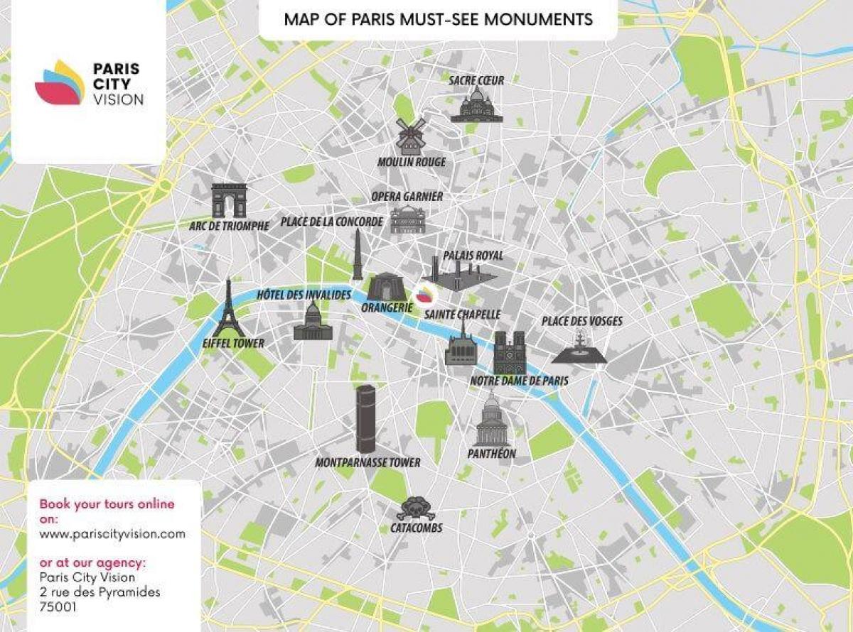Mapa da cidade de Paris, França
