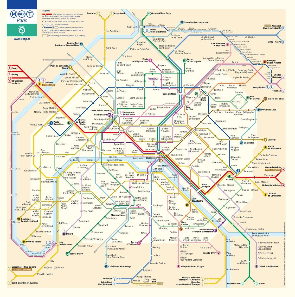 o metro de Paris mapa