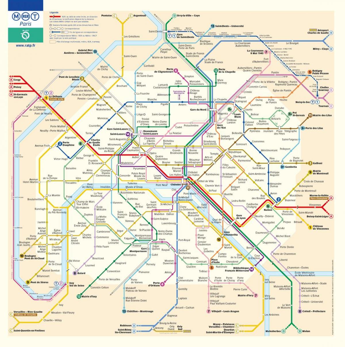 o metro de Paris mapa