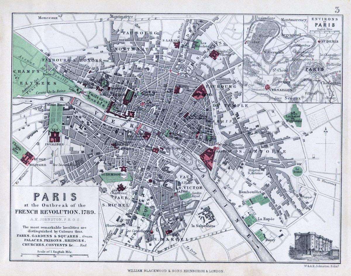 Mapa ofhistorical mapa de Paris