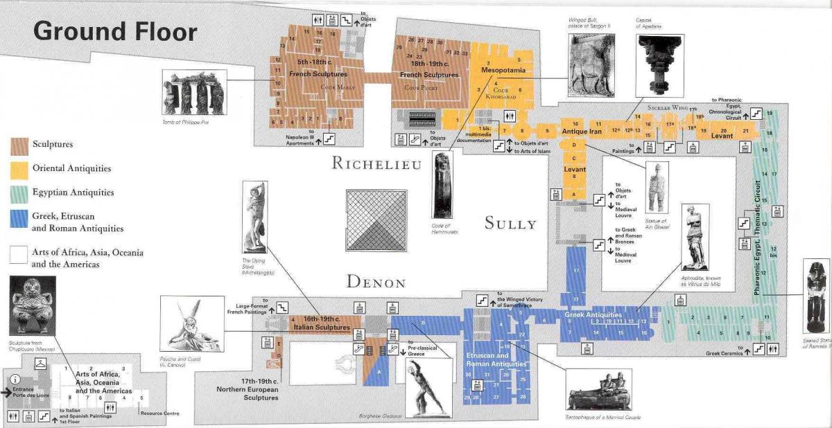 Mapa do museu do louvre