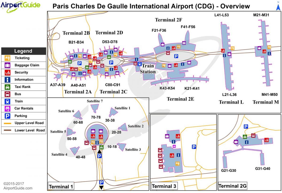 O aeroporto cdg terminal mapa charles de gaulle terminal mapa le de