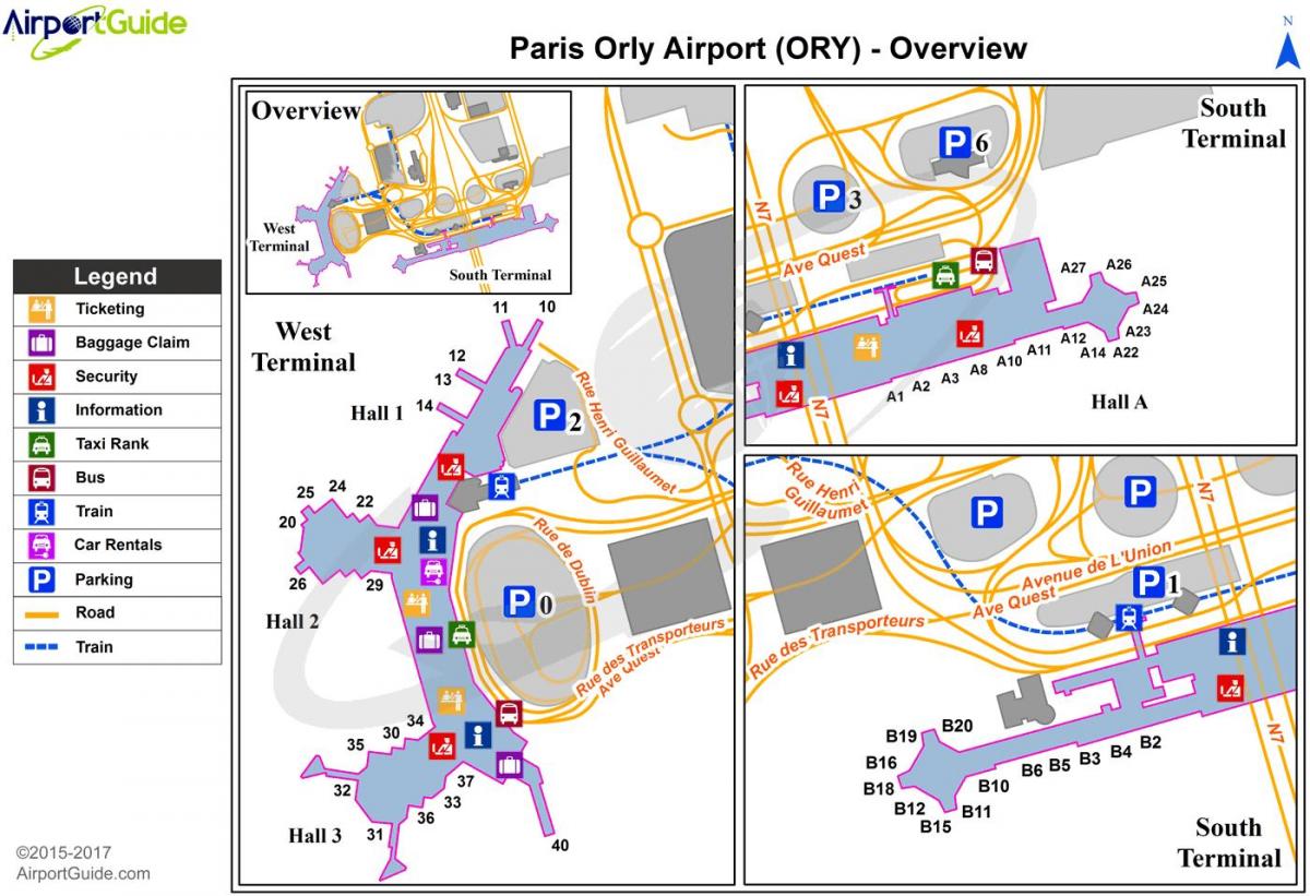 Mapa do aeroporto de orly