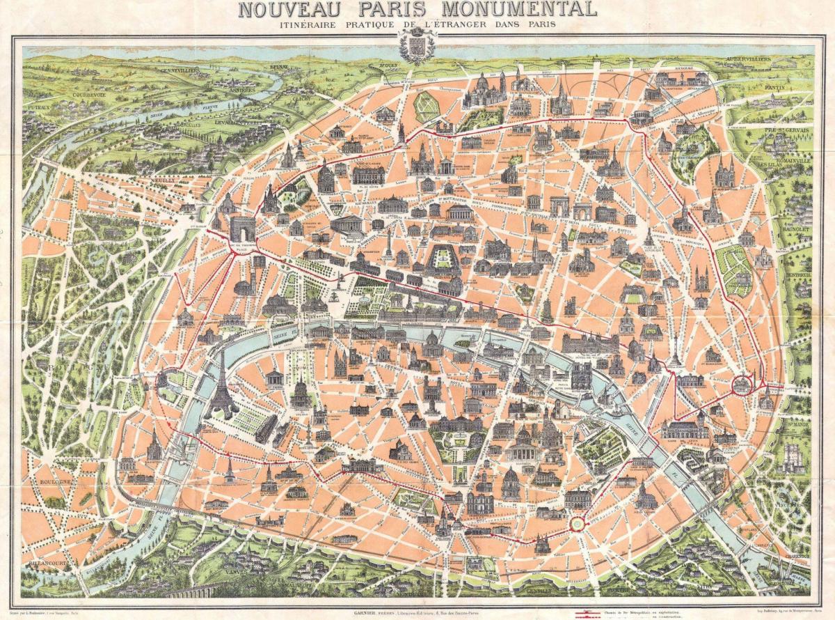 Paris, mapa de 1800