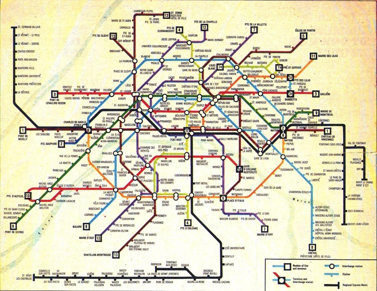 Метрополитен париж схема