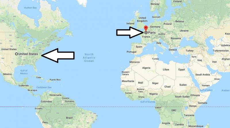 De Paris a localização no mapa