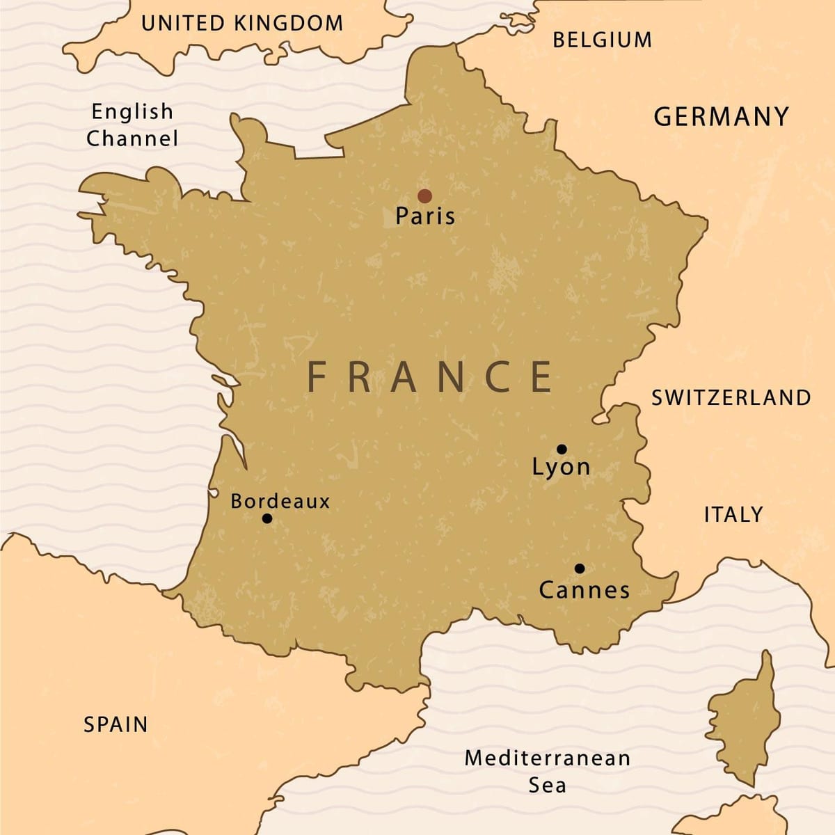 O mapa de Paris no mapa da França
