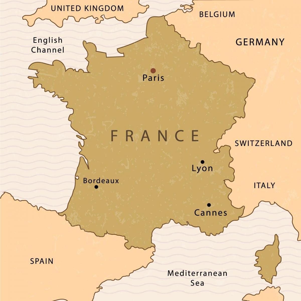 O mapa de Paris no mapa da França