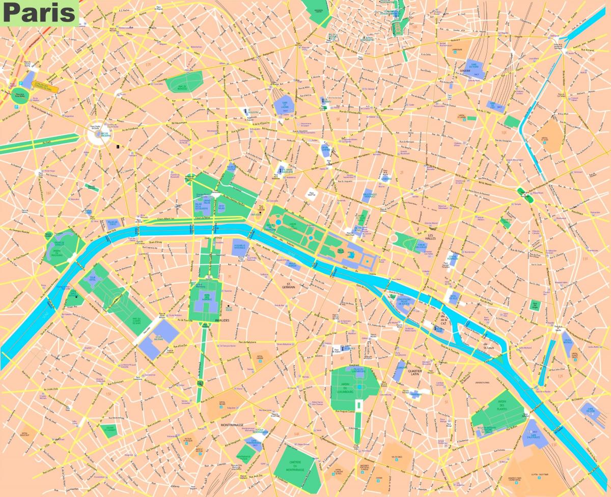 mapa de ruas de Paris, França