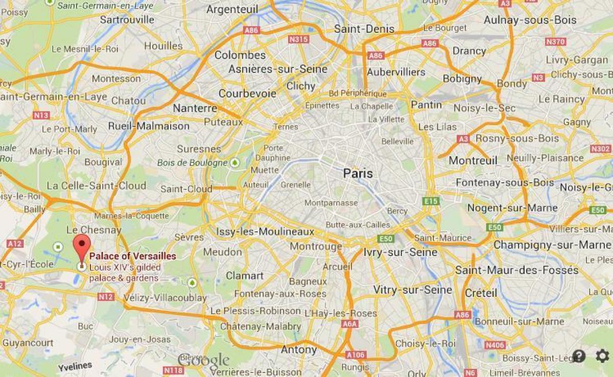 Mapa de versailles em Paris