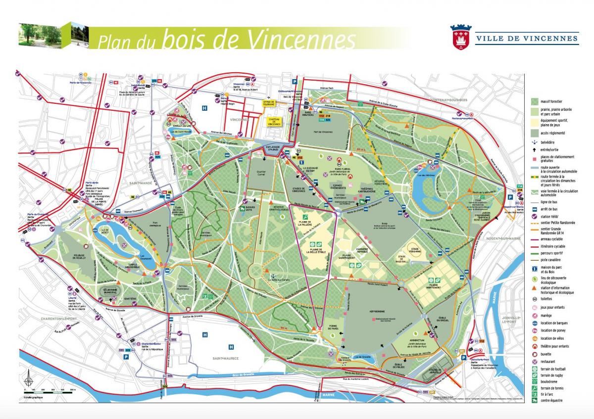 Mapa de vincennes, Paris