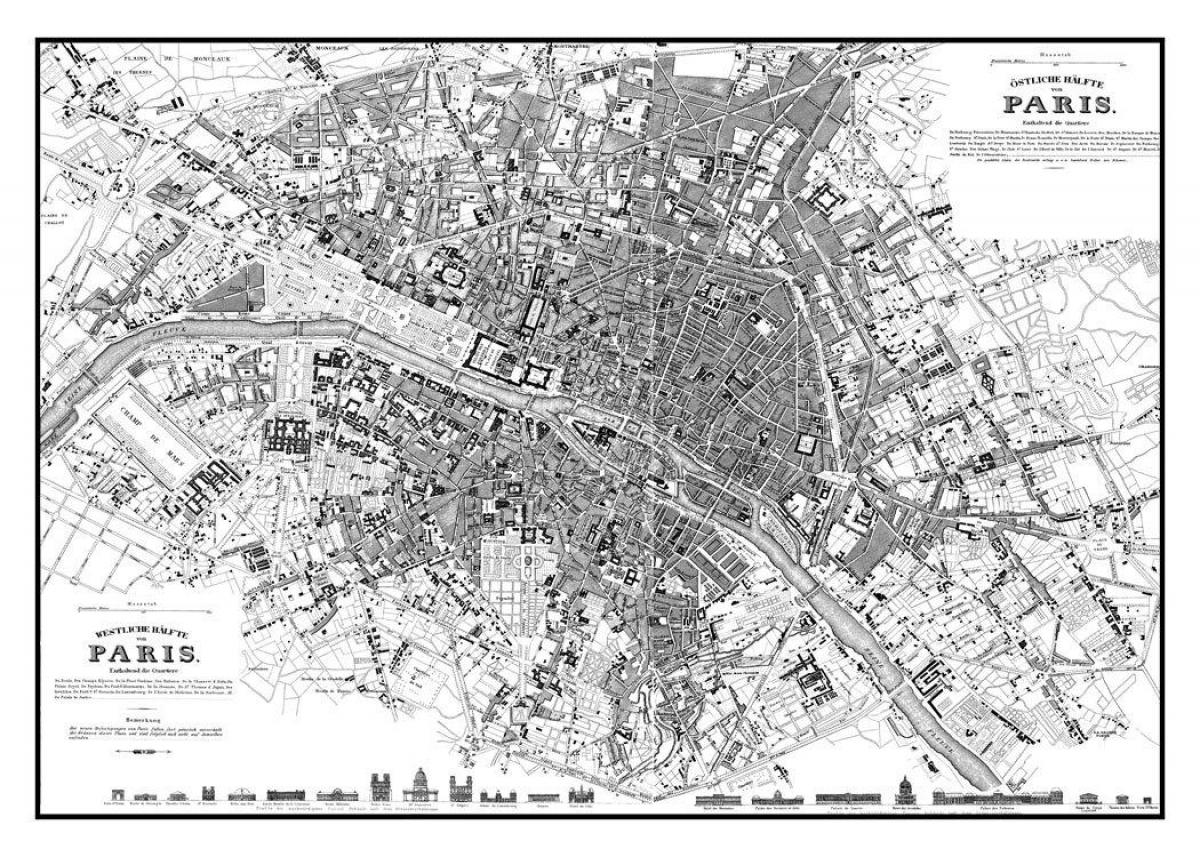 grande vintage Paris mapa