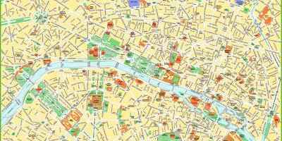 O mapa de Paris atracções do centro da cidade