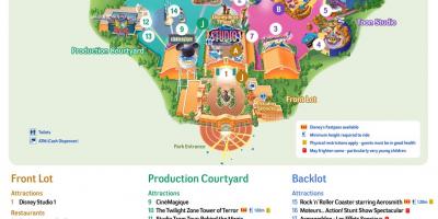 O parque temático Disneyland mapa