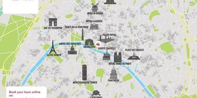 Mapa da cidade de Paris, França