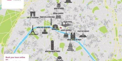 Mapa da cidade de Paris, França