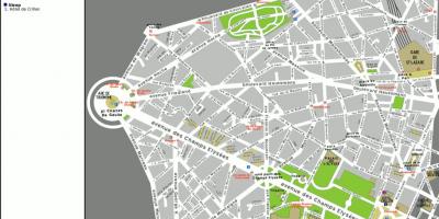 Mapa de 8º arrondissement em Paris