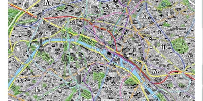 Mapa desenhado a mão Paris
