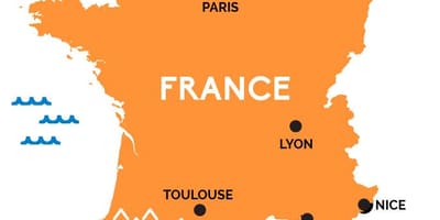 Paris, França no mapa
