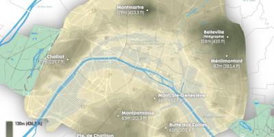 O mapa de Paris elevação