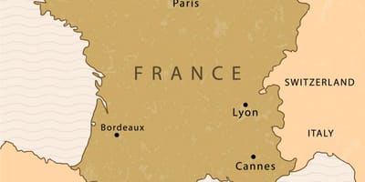 O mapa de Paris no mapa da França
