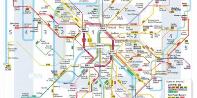 O mapa de Paris noite de ônibus