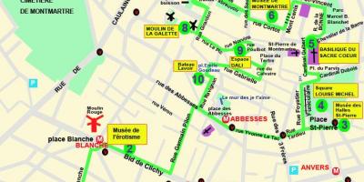 Mapa de pigalle em Paris